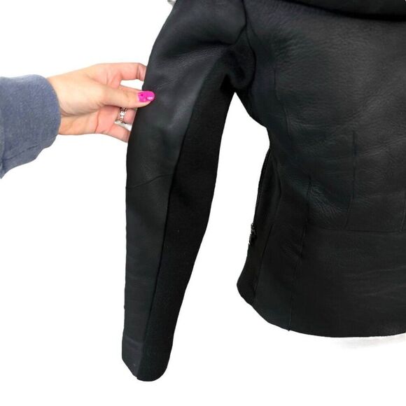 La Reine Blanche Hooded Lambskin Sherpa Lined Women's Jacket Size 36 EU 6 US - Picture 15 of 16